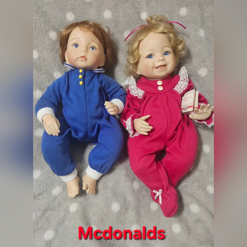 McDonald's Vintage Blue and Pink Doll Pair